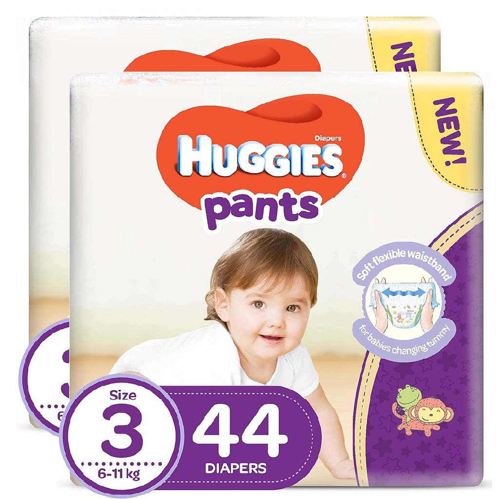 Huggies Active Baby Diaper Pants, Size 3, 6-11Kg, Promo Pack of 2 x 44's - Easy Pharmacy LLC
