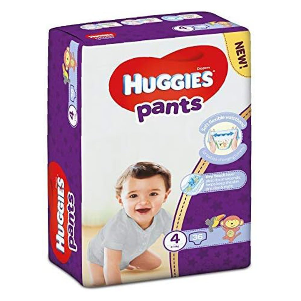 Huggies Active Baby Diaper Pants, Size 4, 9-14Kg, Promo Pack of 2 x 36's - Easy Pharmacy LLC