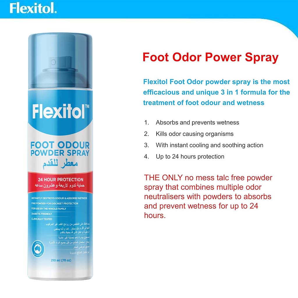 Flexitol Foot Odour Control Powder Spray 210ml - Easy Pharmacy LLC