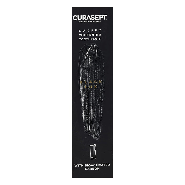 Curasept Black Luxury Whitening Toothpaste With Activated Carbon 75ml + Curasept Whitening Toothbrush, Pack of 2 pieces - Easy Pharmacy LLC
