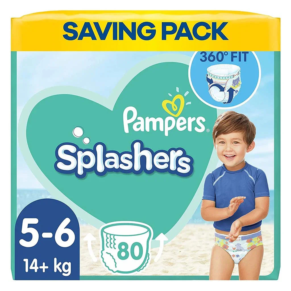 Pampers Splashers Baby Swim Pants, Size 5-6, 14+Kg, Saving Pack of 80's - Easy Pharmacy LLC
