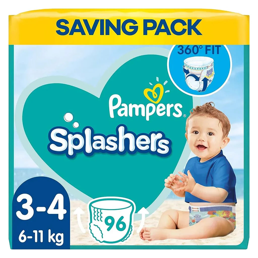 Pampers Splashers Baby Swim Pants, Size 3-4, 6-11Kg, Saving Pack of 96's - Easy Pharmacy LLC