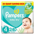 Pampers Baby-Dry Baby Diapers With Aloe Vera, Size 4, 9-14Kg, Giant Saving Pack of 240's
