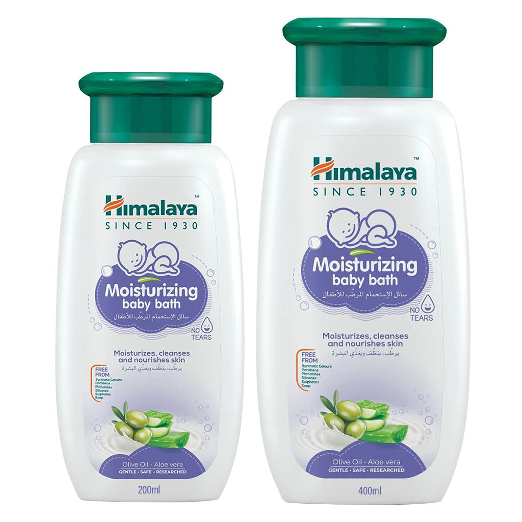 Himalaya Moisturizing No-Tears Gentle Baby Bath With Olive Oil & Aloe Vera 400ml + 200ml Value Pack - Easy Pharmacy LLC