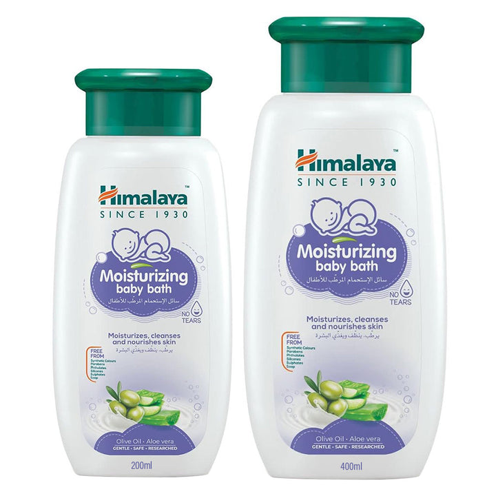 Himalaya Moisturizing No-Tears Gentle Baby Bath With Olive Oil & Aloe Vera 400ml + 200ml Value Pack - Easy Pharmacy LLC