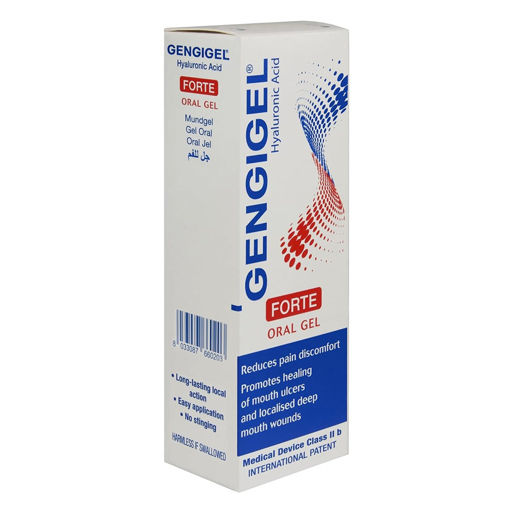 Gengigel Forte Hyaluronic Acid Oral Gel, Pain Relieving Oral Gel For Mouth Ulcers & Mouth Wounds 8ml - Easy Pharmacy LLC