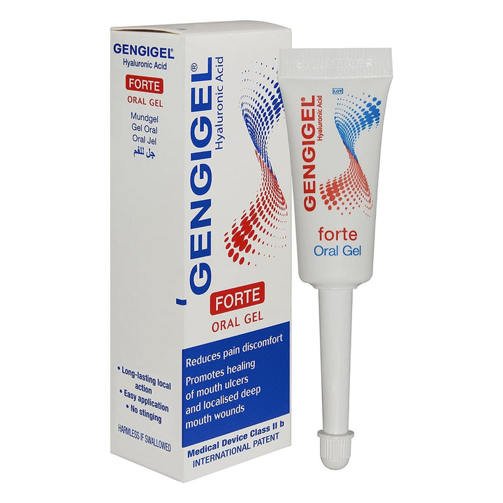 Gengigel Forte Hyaluronic Acid Oral Gel, Pain Relieving Oral Gel For Mouth Ulcers & Mouth Wounds 8ml - Easy Pharmacy LLC