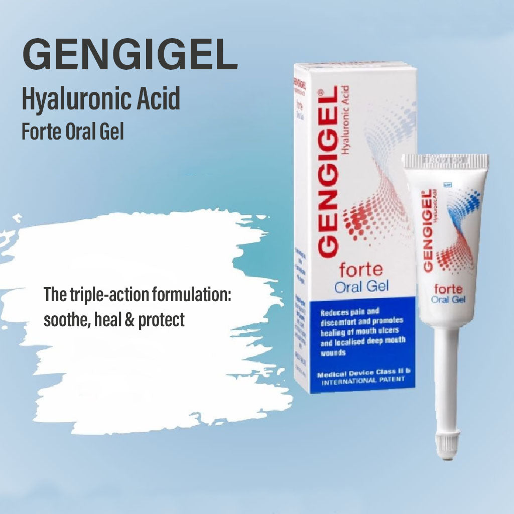 Gengigel Forte Hyaluronic Acid Oral Gel, Pain Relieving Oral Gel For Mouth Ulcers & Mouth Wounds 8ml - Easy Pharmacy LLC