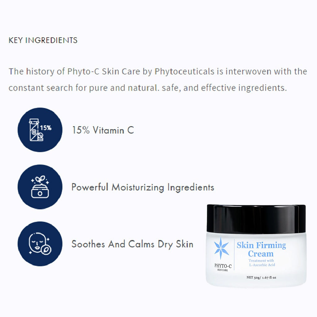 Phyto-C Skin Care Skin Firming Cream Treatment With L-Ascorbic Acid 50g - Easy Pharmacy LLC