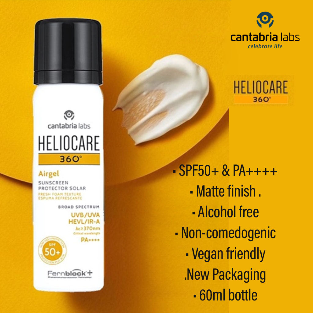 Heliocare 360°Airgel Broad Spectrum Sunscreen With SPF 50+ & PA++++ 60ml - Easy Pharmacy LLC