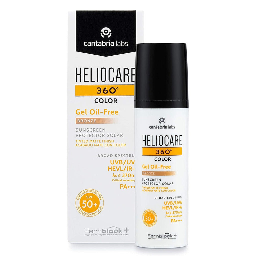 Heliocare 360° Gel Oil-Free Broad Spectrum Tinted Sunscreen With SPF50+ & PA++++ - Bronze 50ml - Easy Pharmacy LLC