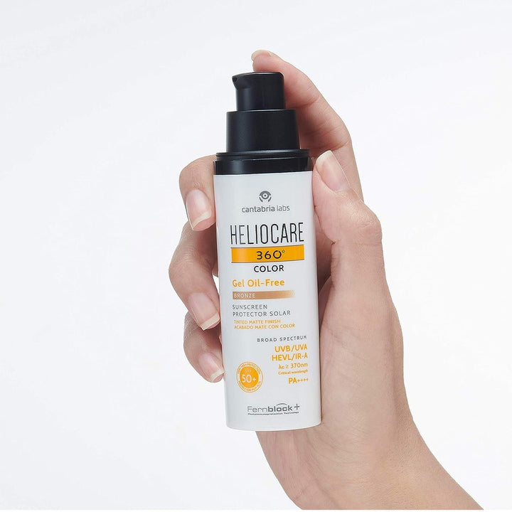 Heliocare 360° Gel Oil-Free Broad Spectrum Tinted Sunscreen With SPF50+ & PA++++ - Bronze 50ml - Easy Pharmacy LLC