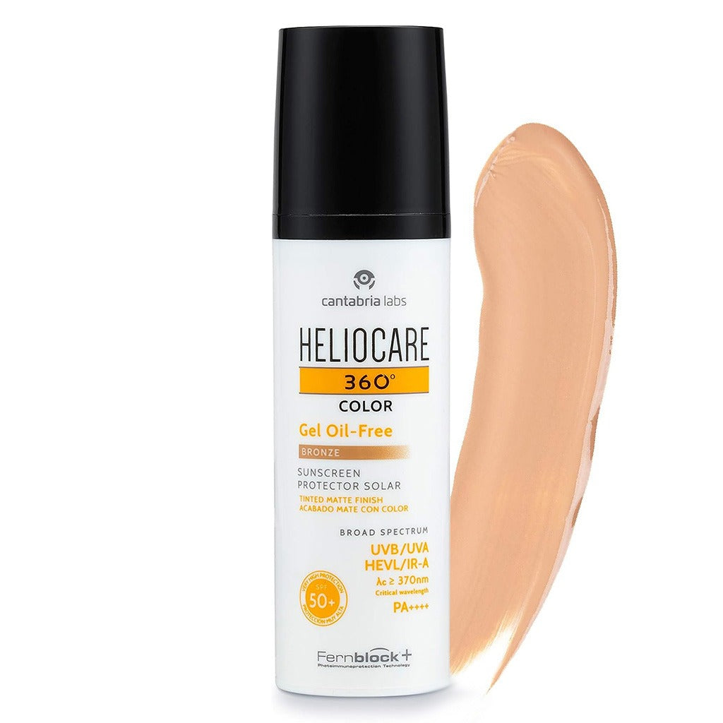 Heliocare 360° Gel Oil-Free Broad Spectrum Tinted Sunscreen With SPF50+ & PA++++ - Bronze 50ml - Easy Pharmacy LLC