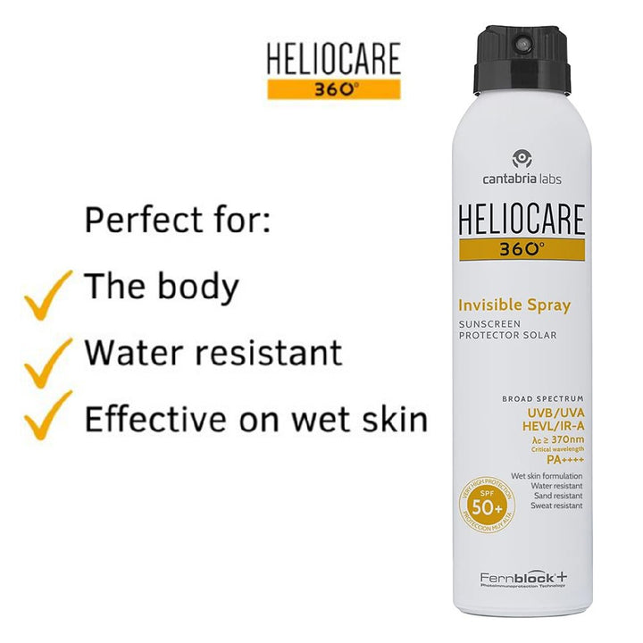 Heliocare 360° Invisible Spray Broad Spectrum Sunscreen With SPF50+ 200ml - Easy Pharmacy LLC
