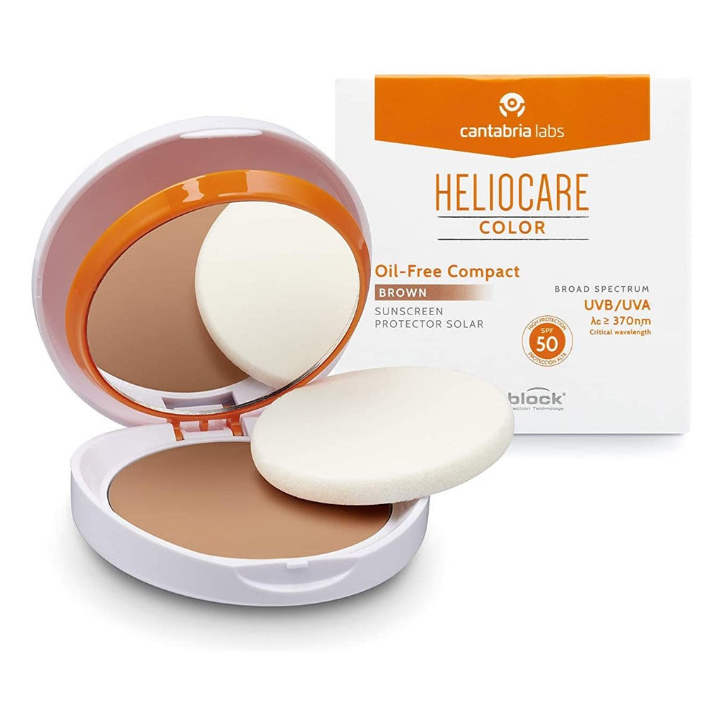 Heliocare Color Oil-Free Compact With Broad Spectrum Sunscreen SPF50 - Brown 10g - Easy Pharmacy LLC