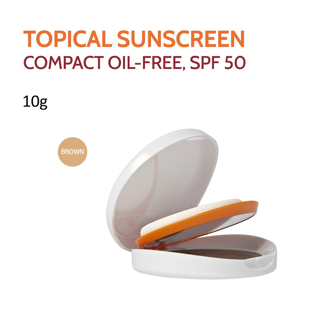 Heliocare Color Oil-Free Compact With Broad Spectrum Sunscreen SPF50 - Brown 10g - Easy Pharmacy LLC