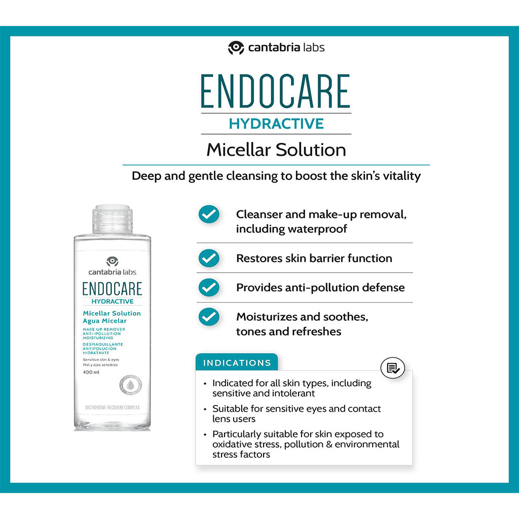 Endocare Hydractive Moisturizing Make-up Remover Micelar Solution For All Skin Types 100ml - Easy Pharmacy LLC