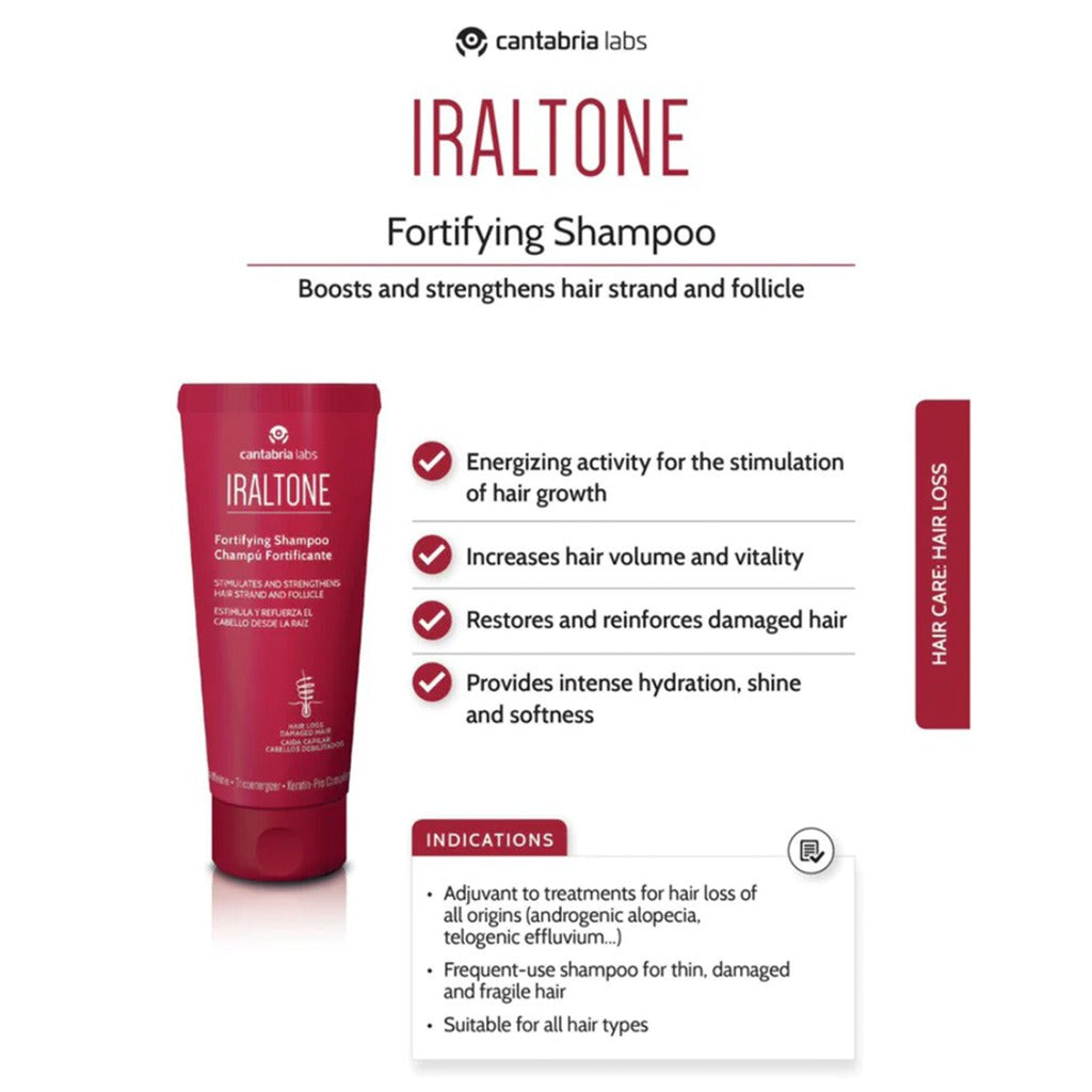 Iraltone Fortifying Shampoo For Hair Loss & Damaged Hair 200ml - Easy Pharmacy LLC
