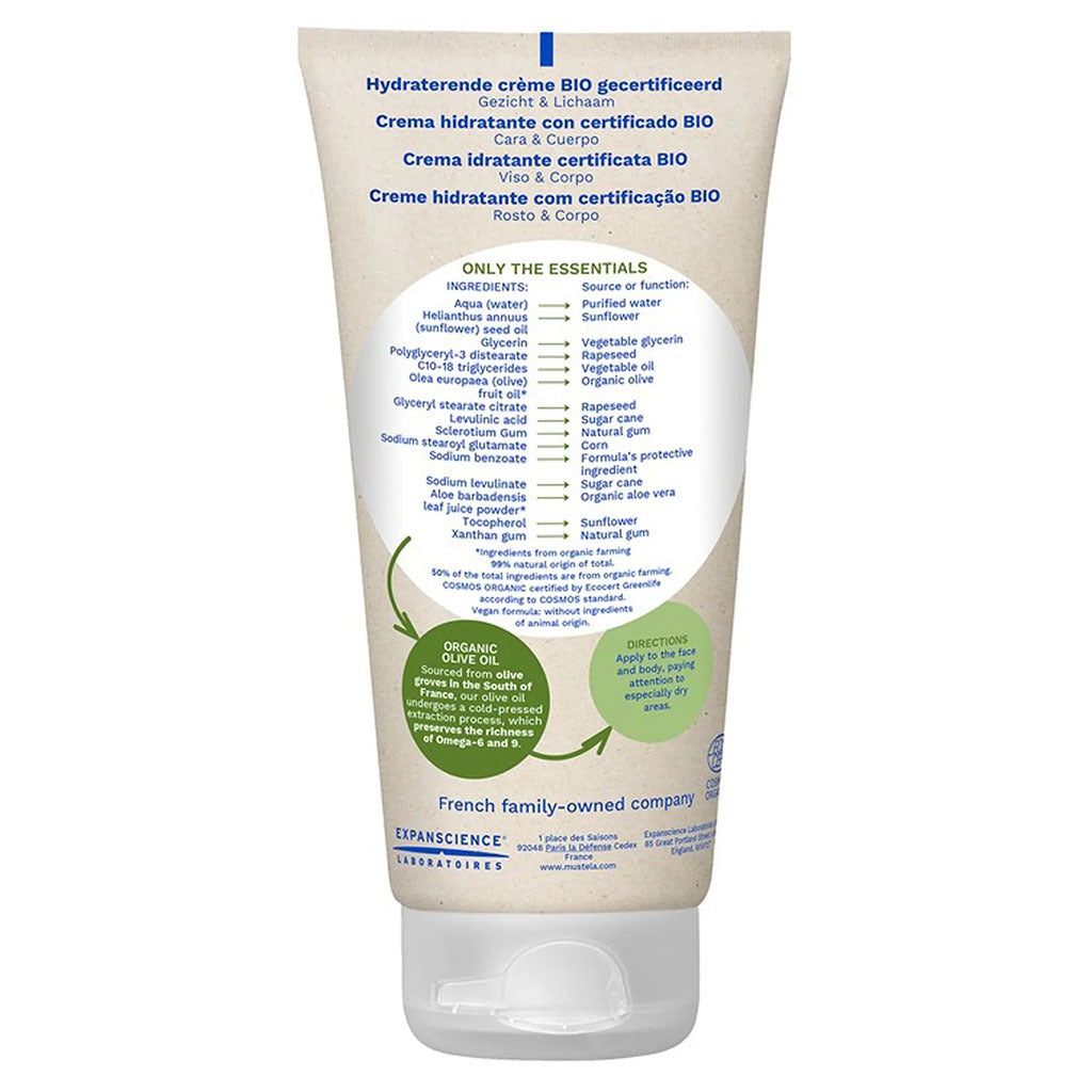 Mustela Bio Organic Hydrating Baby Cream For Face And Body 150ml - Easy Pharmacy LLC