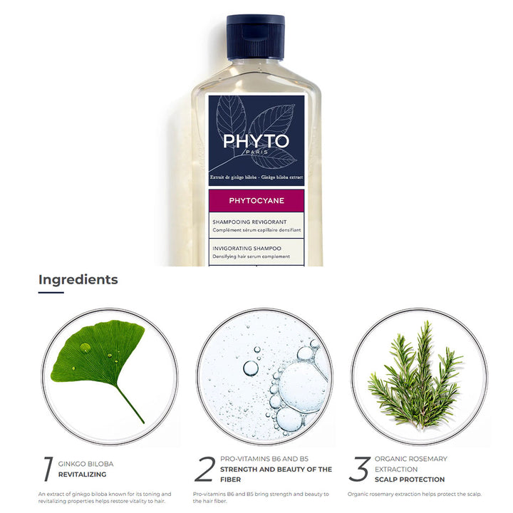 Phyto Phytocyane Invigorating Shampoo For Women 250ml - Easy Pharmacy LLC