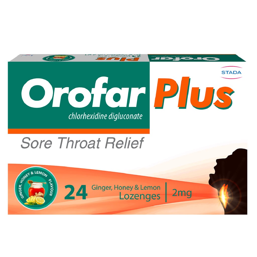 Orofar Plus Sore Throat Relief Lozenges, Ginger, Honey & Lemon Flavor, Pack of 24's - Easy Pharmacy LLC