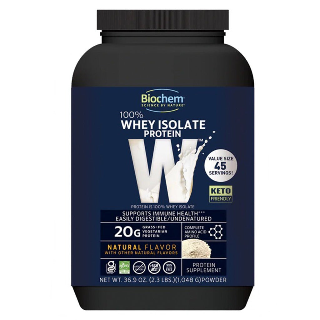 Biochem 100% Whey Isolate Protein Powder - Natural Flavour - 45 Servings - 1048g - Easy Pharmacy LLC