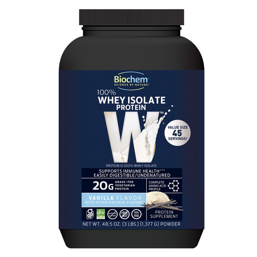 Biochem 100% Whey Isolate Protein Powder - Vanilla Flavor 1377g - Easy Pharmacy LLC