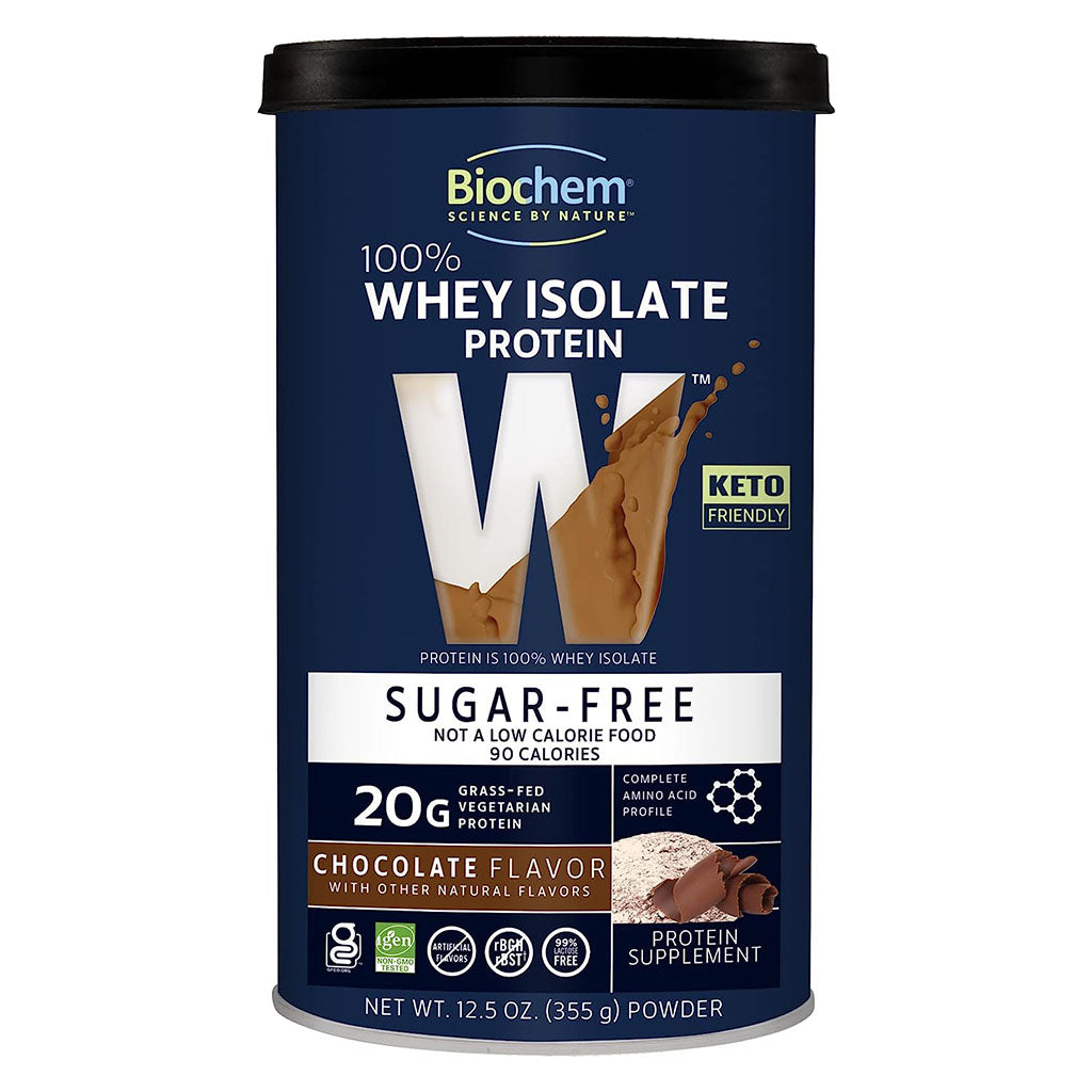 Biochem Sugar-Free 100% Whey Isolate Protein Powder - Chocolate Flavor 355g - Easy Pharmacy LLC