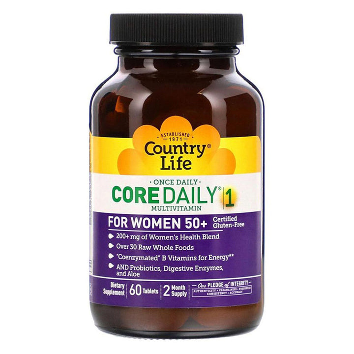 Country Life Core Daily-1 Women 50+ Years Multivitamin Supplement Tablets, Pack of 60's - Easy Pharmacy LLC