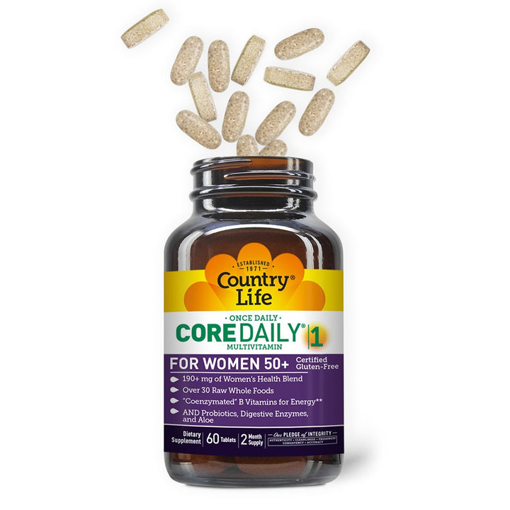 Country Life Core Daily-1 Women 50+ Years Multivitamin Supplement Tablets, Pack of 60's - Easy Pharmacy LLC