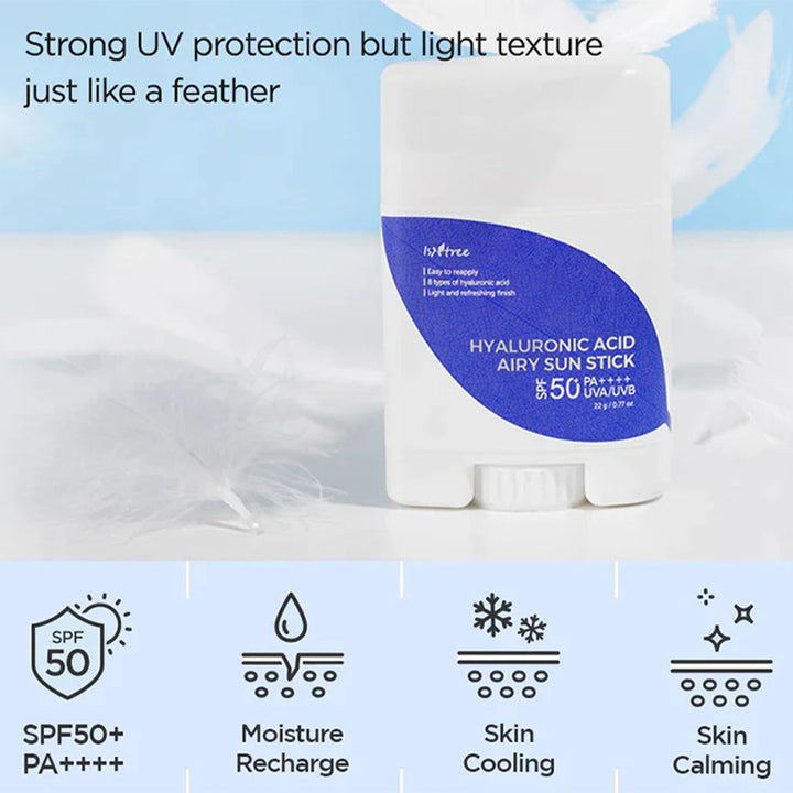 Isntree Hyaluronic Acid Airy Sunscreen Stick With SPF 50+ & PA++++ 22g - Easy Pharmacy LLC