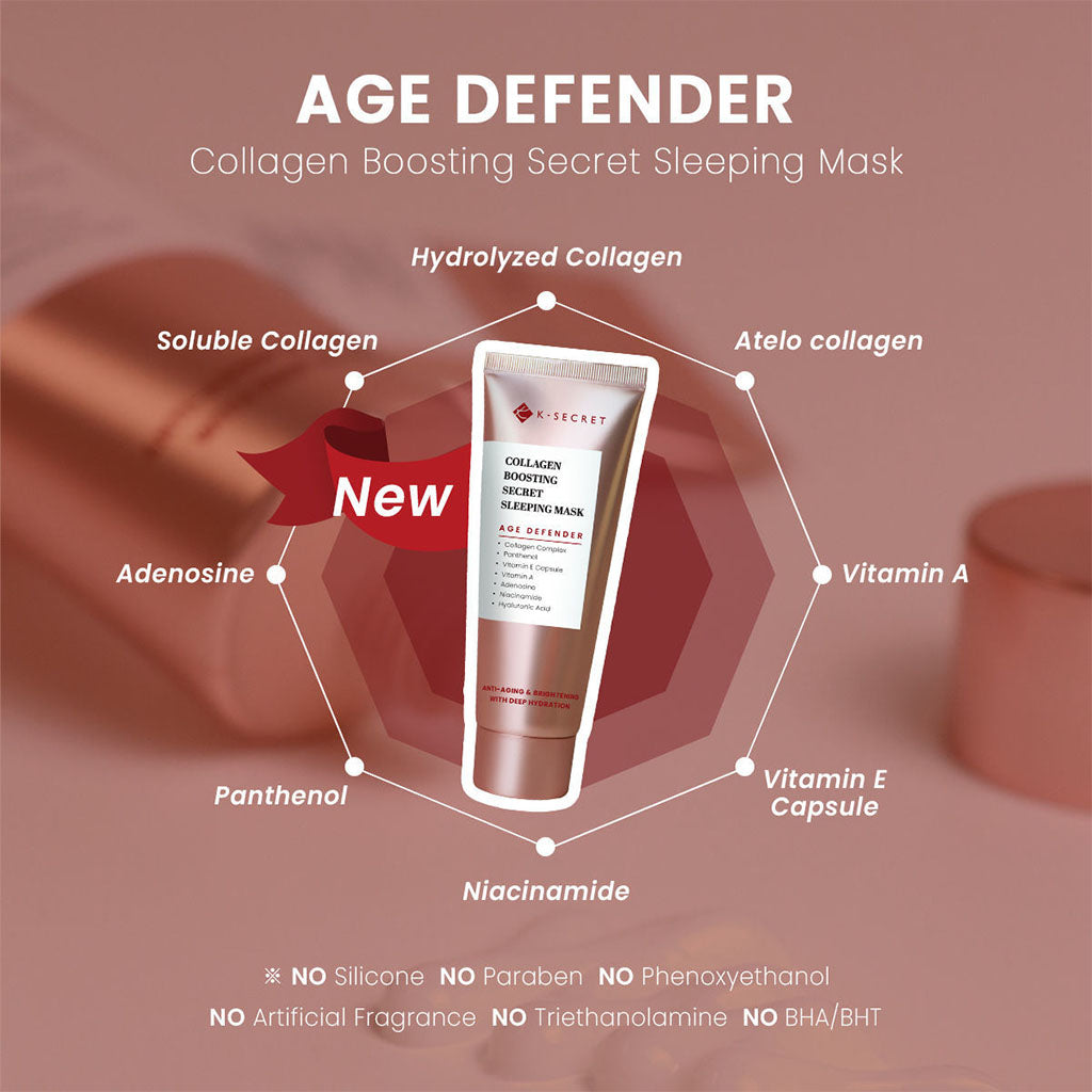 K-Secret Collagen Boosting Secret Age Defender Anti-Aging & Brightening Sleeping Mask 60ml - Easy Pharmacy LLC