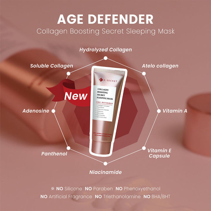 K-Secret Collagen Boosting Secret Age Defender Anti-Aging & Brightening Sleeping Mask 60ml - Easy Pharmacy LLC