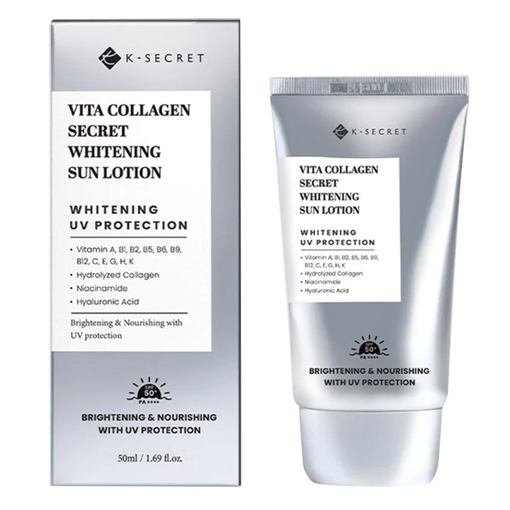K-Secret Vita Collagen Secret Whitening UV Protection Sun Lotion With SPF 50+ & PA++++ 50ml - Easy Pharmacy LLC