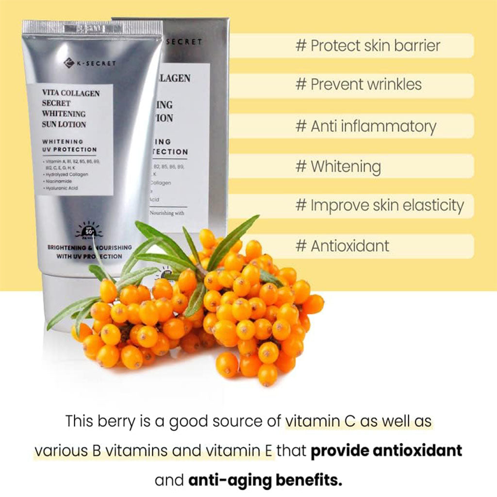 K-Secret Vita Collagen Secret Whitening UV Protection Sun Lotion With SPF 50+ & PA++++ 50ml - Easy Pharmacy LLC