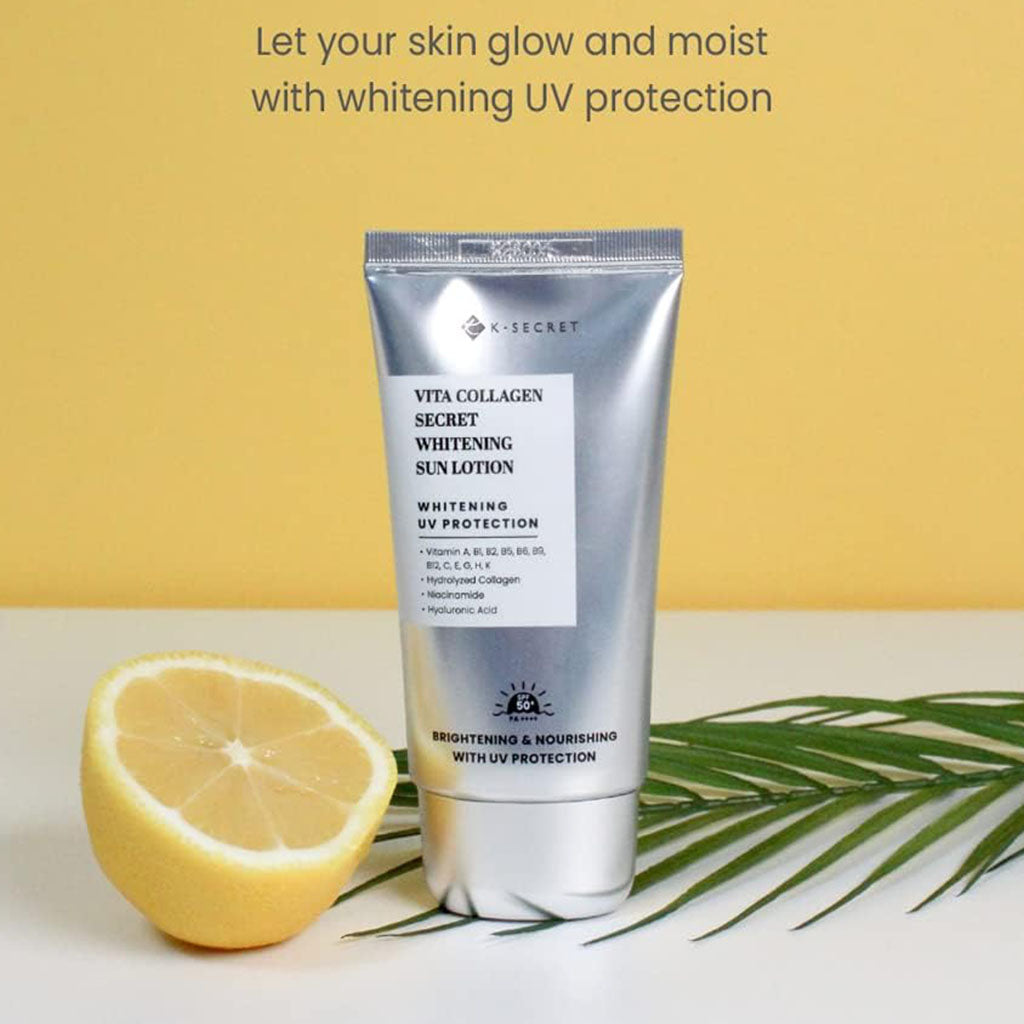 K-Secret Vita Collagen Secret Whitening UV Protection Sun Lotion With SPF 50+ & PA++++ 50ml - Easy Pharmacy LLC