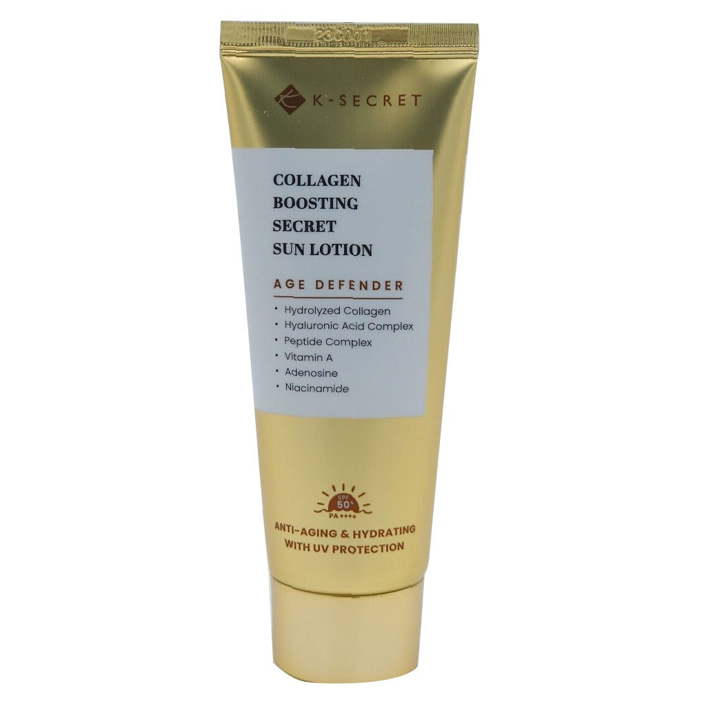 K-Secret Collagen Boosting Secret Age Defender Sun Lotion With SPF 50+ & PA++++ 60ml - Easy Pharmacy LLC
