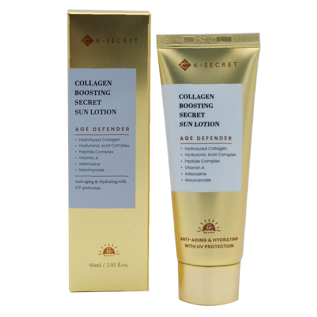 K-Secret Collagen Boosting Secret Age Defender Sun Lotion With SPF 50+ & PA++++ 60ml - Easy Pharmacy LLC