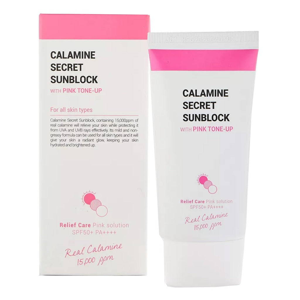 K-Secret Calamine Secret Sunblock With Pink Tone-Up SPF 50+ & PA++++ 50ml - Easy Pharmacy LLC