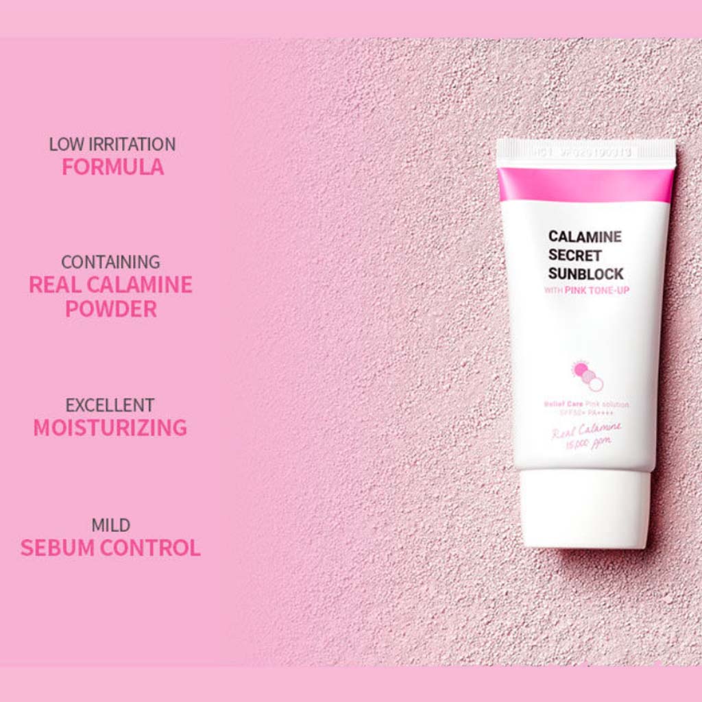 K-Secret Calamine Secret Sunblock With Pink Tone-Up SPF 50+ & PA++++ 50ml - Easy Pharmacy LLC