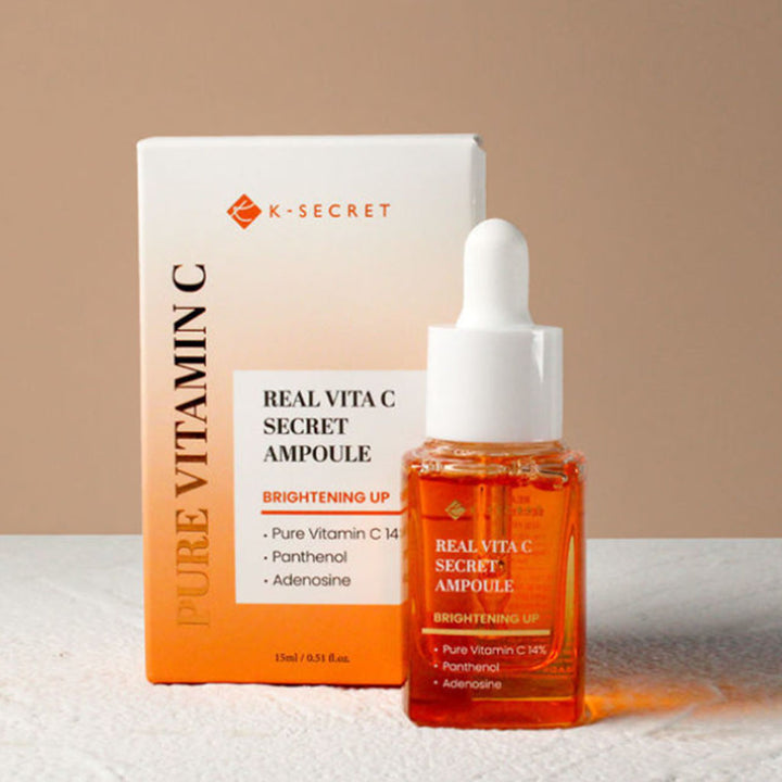 K-Secret Real Vita C Secret Brightening Up & Tone Evening Ampoule 15ml - Easy Pharmacy LLC