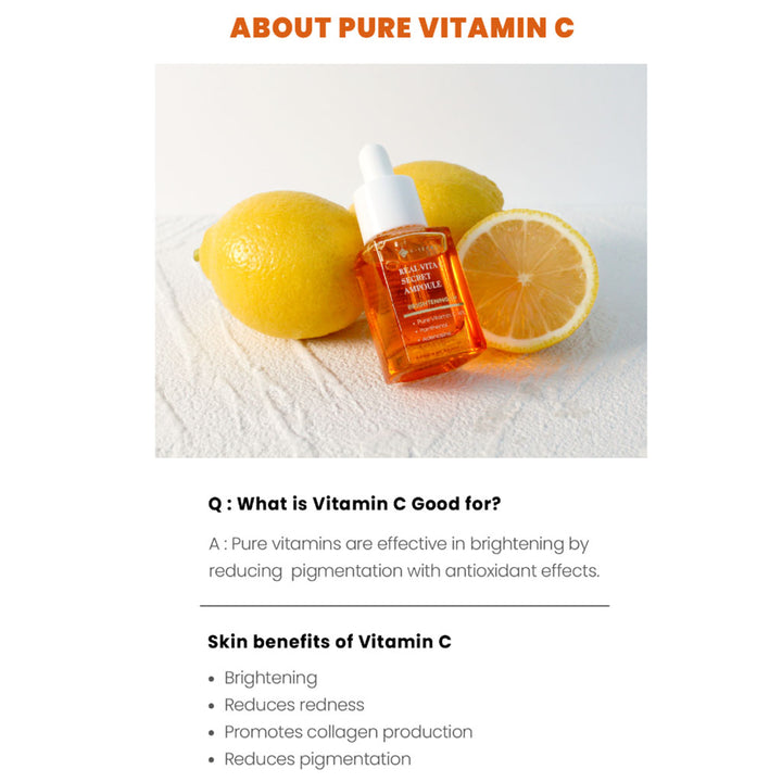 K-Secret Real Vita C Secret Brightening Up & Tone Evening Ampoule 15ml - Easy Pharmacy LLC