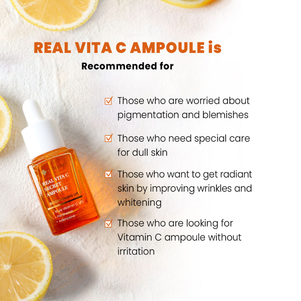 K-Secret Real Vita C Secret Brightening Up & Tone Evening Ampoule 15ml - Easy Pharmacy LLC