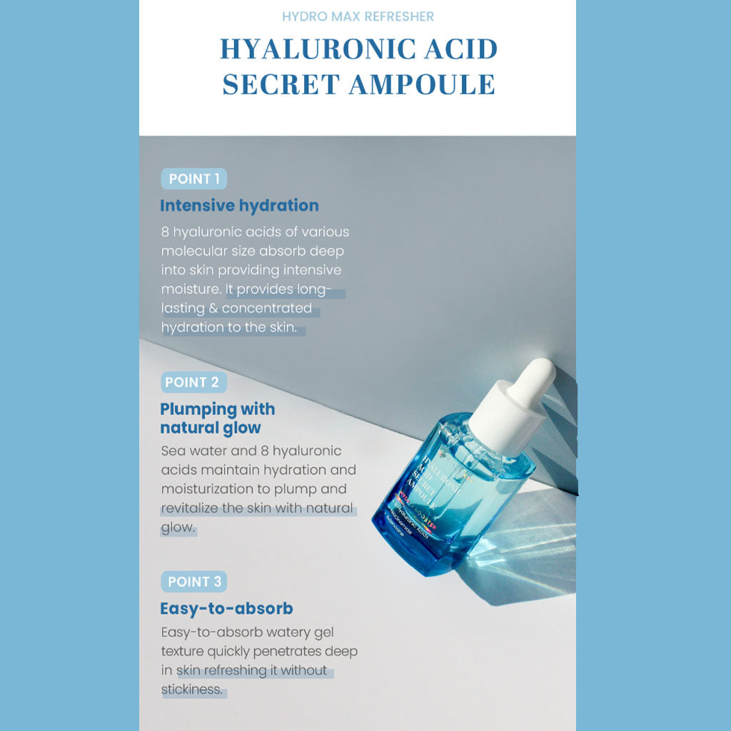 K-Secret Hyaluronic Acid Secret Hydro Boost Ampoule 30ml - Easy Pharmacy LLC