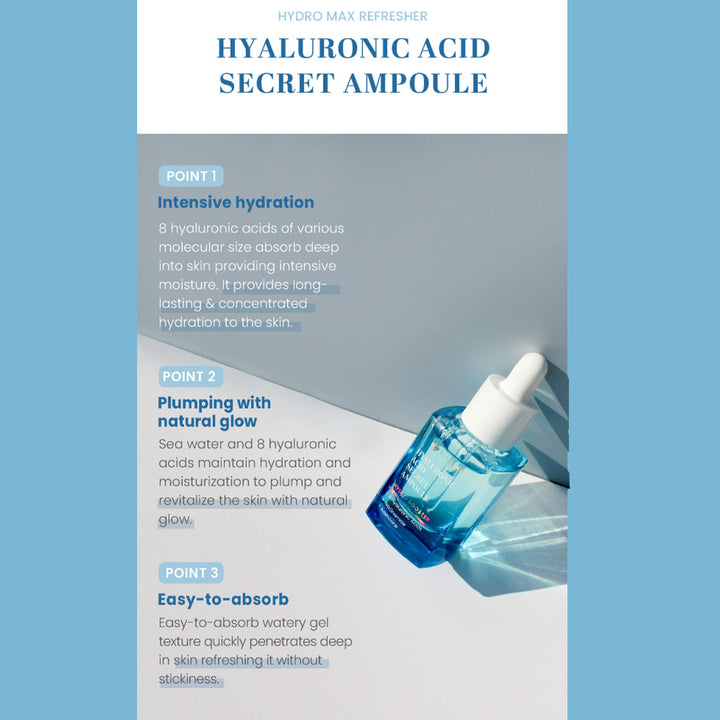 K-Secret Hyaluronic Acid Secret Hydro Boost Ampoule 30ml - Easy Pharmacy LLC