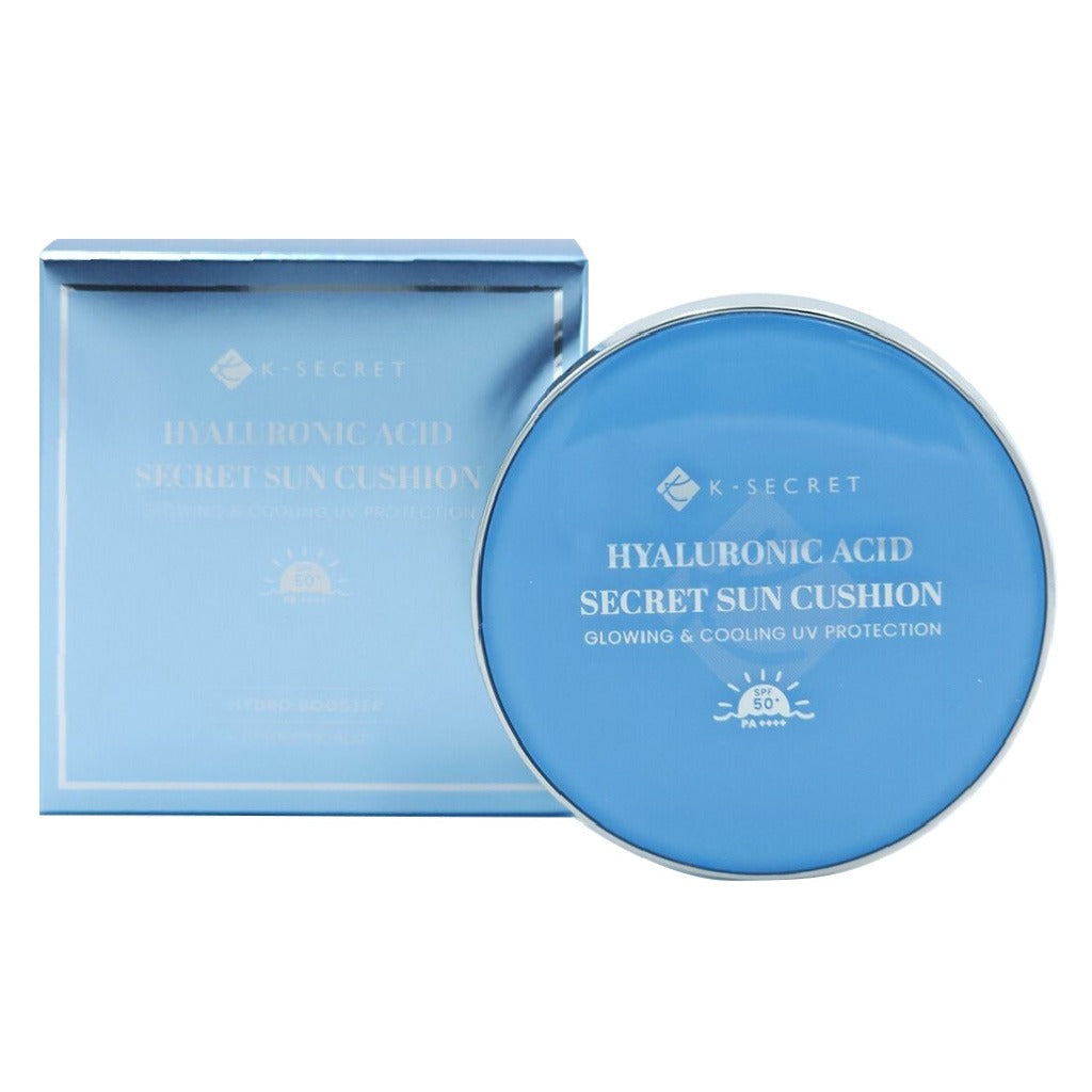 K-Secret Hyaluronic Acid Secret Glowing & Cooling UV Protection Sun Cushion With SPF 50+ & PA++++ 15g - Easy Pharmacy LLC