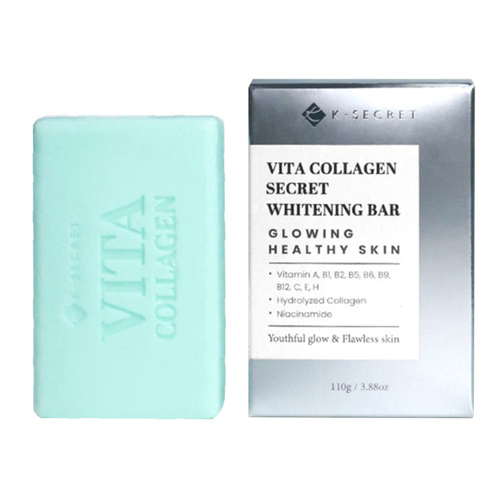 K-Secret Vita Collagen Secret Glowing Healthy Skin Whitening Bar 110g - Easy Pharmacy LLC