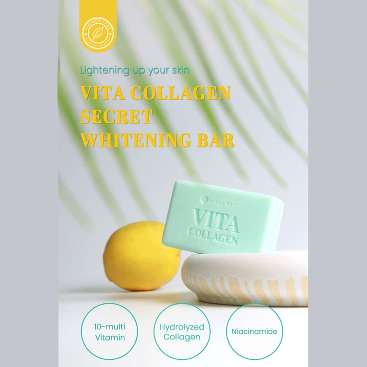 K-Secret Vita Collagen Secret Glowing Healthy Skin Whitening Bar 110g - Easy Pharmacy LLC