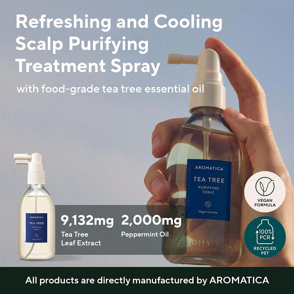 Aromatica Tea Tree Anti-Dandruff Purifying Hair Tonic For Oily Scalps 100ml - Easy Pharmacy LLC