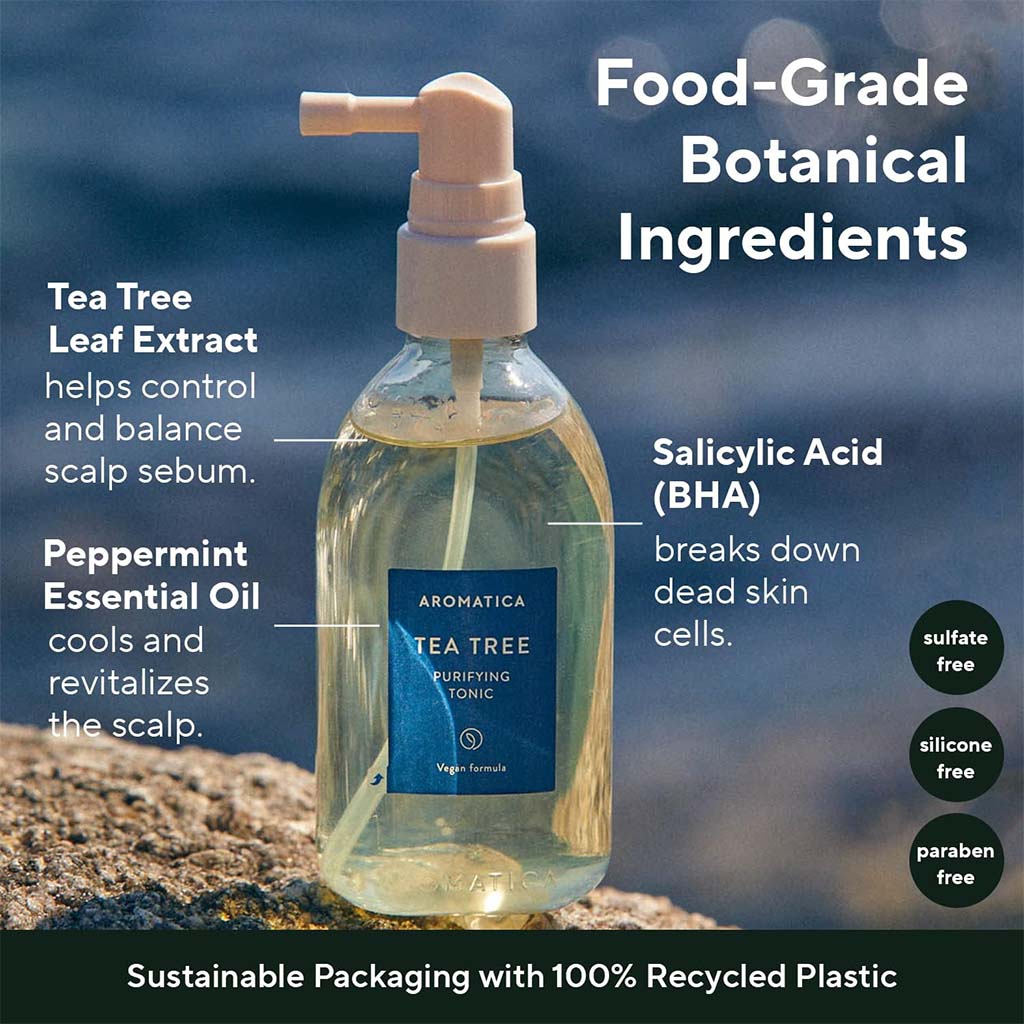 Aromatica Tea Tree Anti-Dandruff Purifying Hair Tonic For Oily Scalps 100ml - Easy Pharmacy LLC